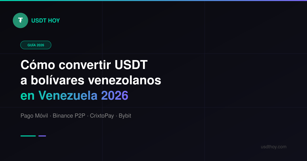Cómo convertir USDT a bolívares en Venezuela 2026 — USDT HOY