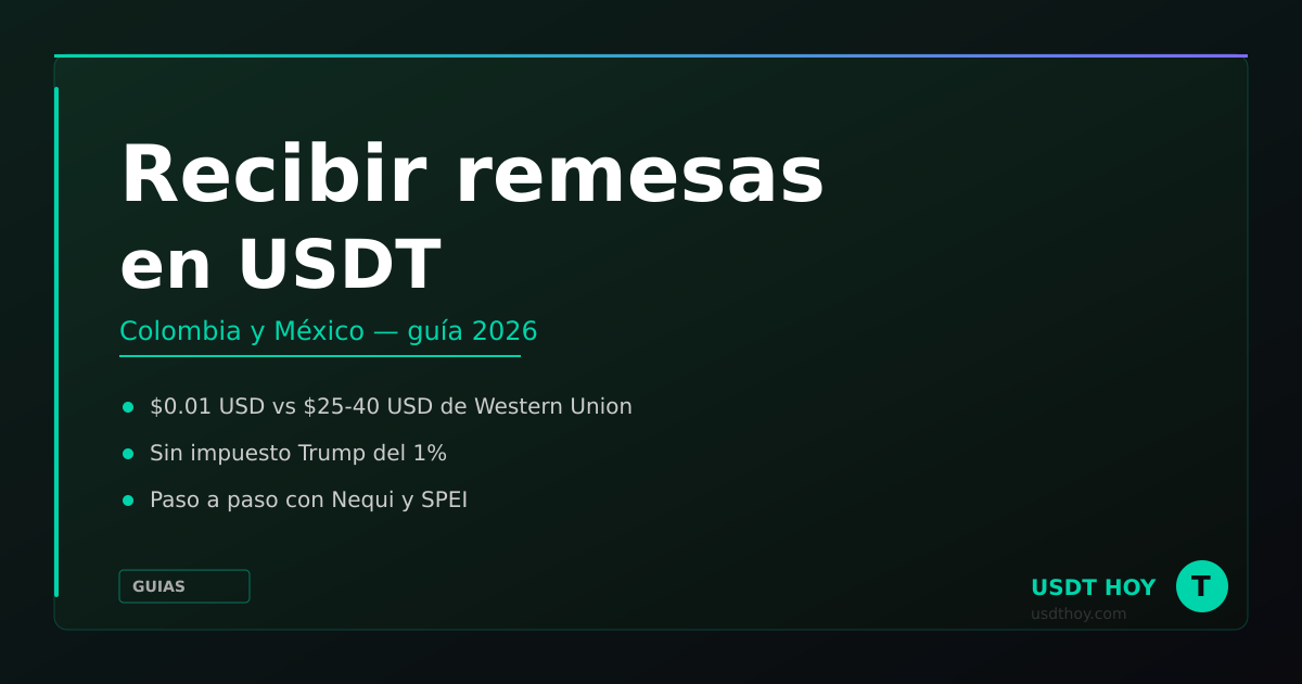 Cómo recibir remesas en USDT en Colombia y México 2026 — USDT HOY