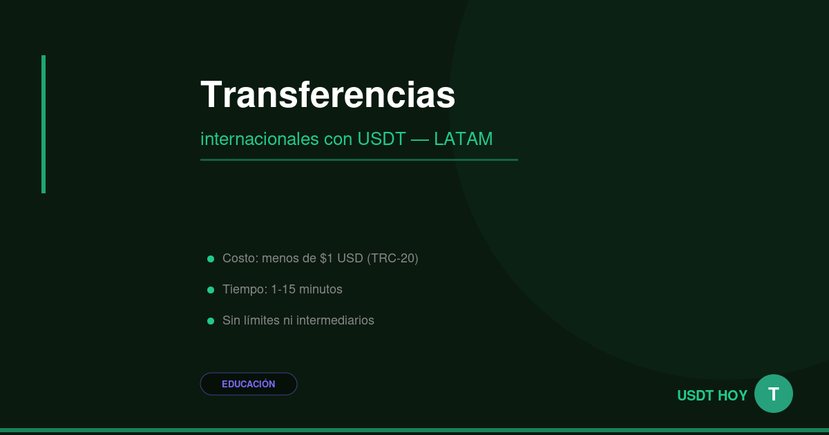 Transferencia internacional con USDT desde LATAM — USDT HOY