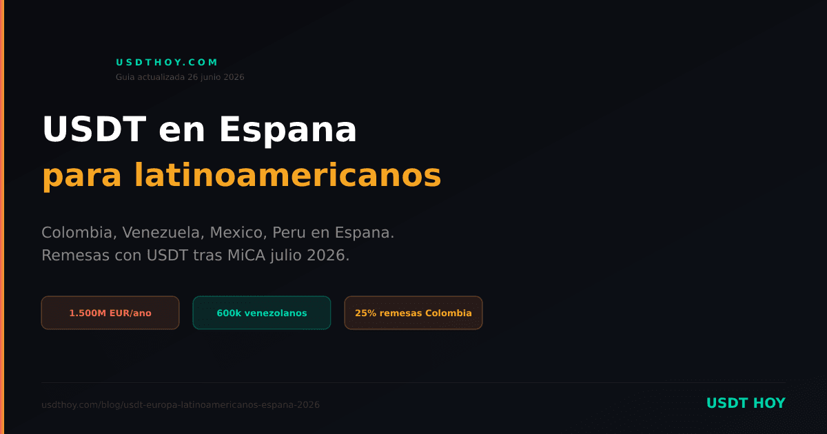 USDT en España para latinoamericanos — MiCA 2026 — USDT HOY